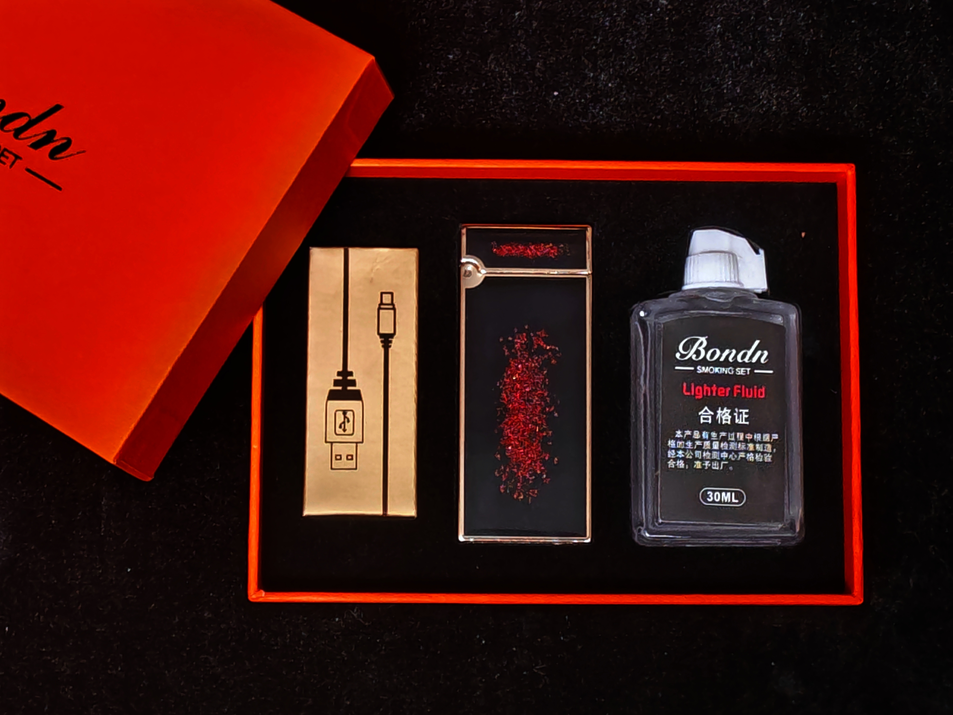 BD8068 金黑树脂洒金 高颜值个性声控打火机