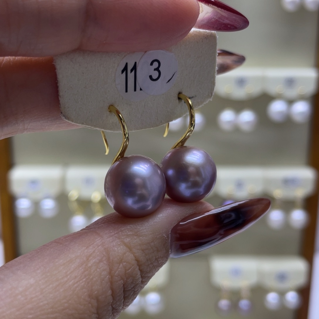 淡水珍珠耳饰银S925镶嵌