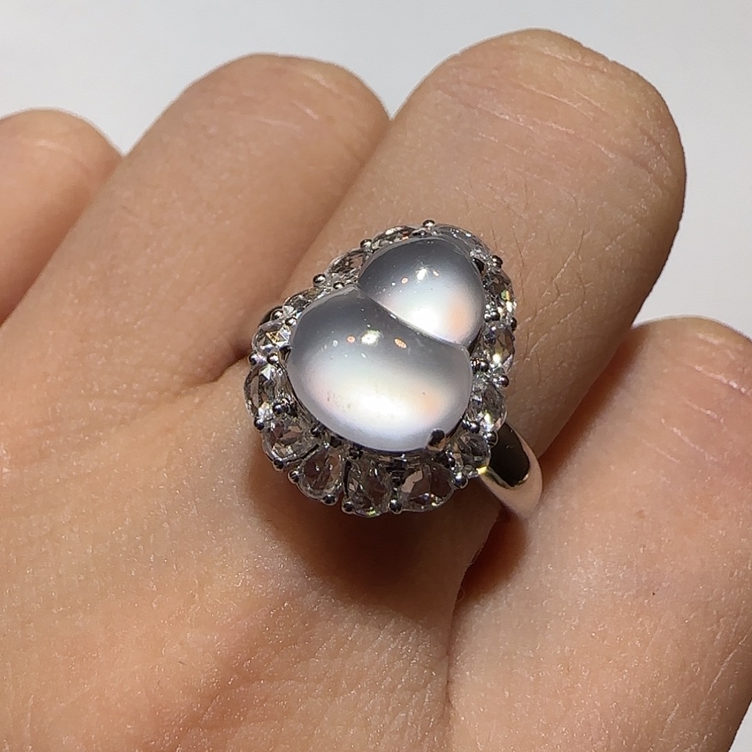 翡翠18K金镶嵌戒指葫芦