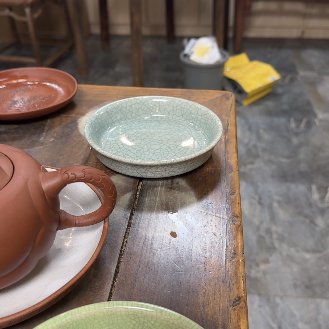 紫砂茶杯小**小影青盘