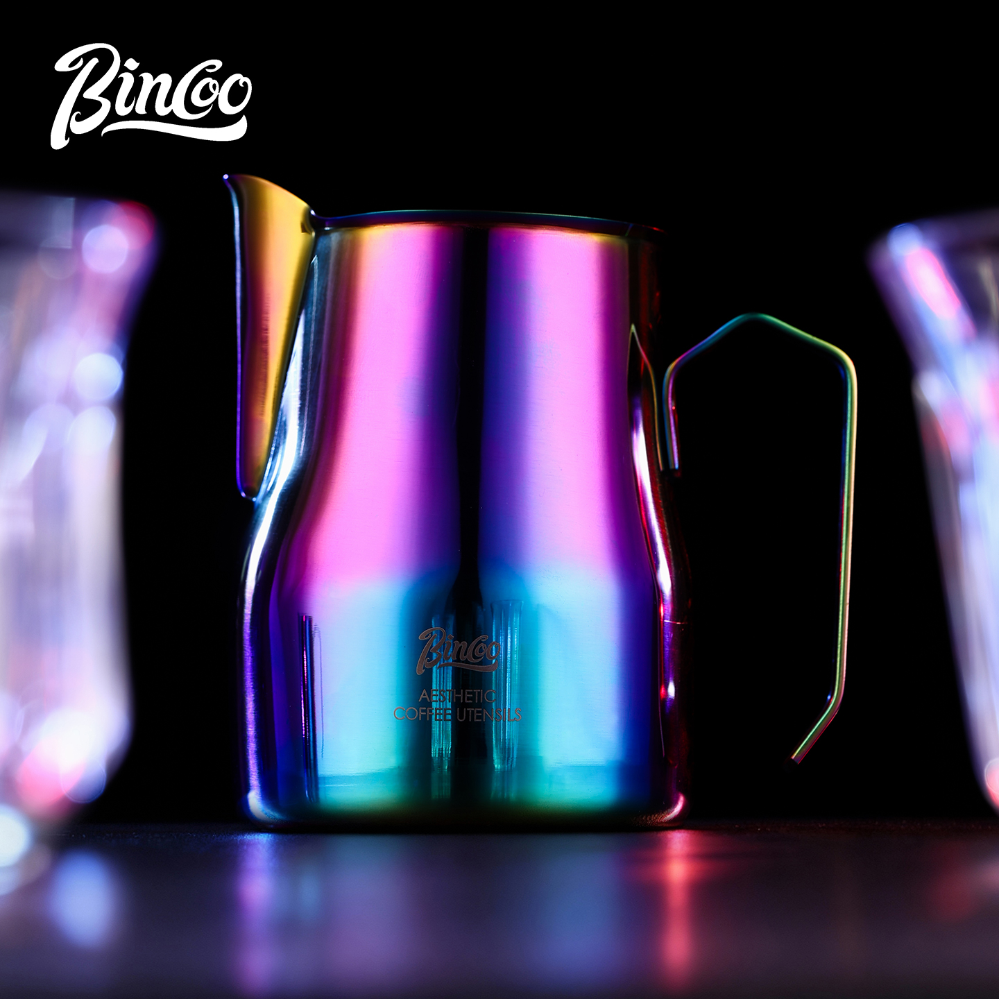 Bincoo咖啡拉花缸大斜口拉花杯不锈钢专业打奶缸尖嘴器具拉花神器