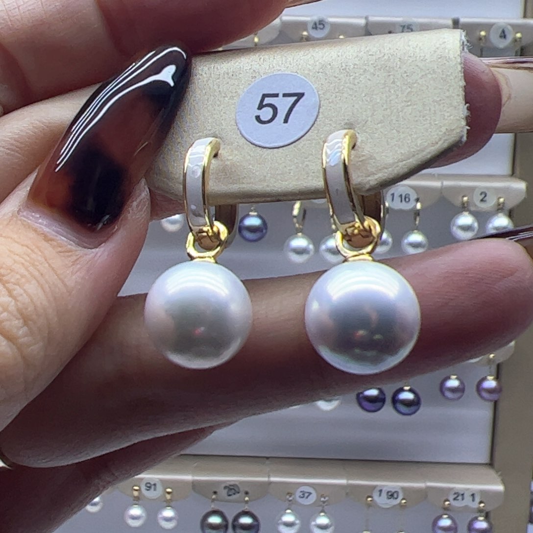 淡水珍珠耳饰银S925镶嵌