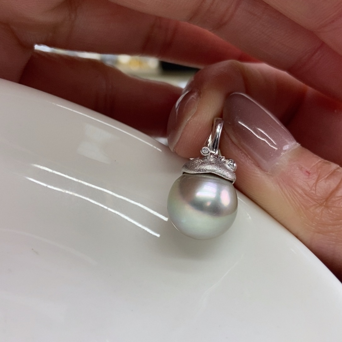海水珍珠吊坠(不含链)银S925镶嵌