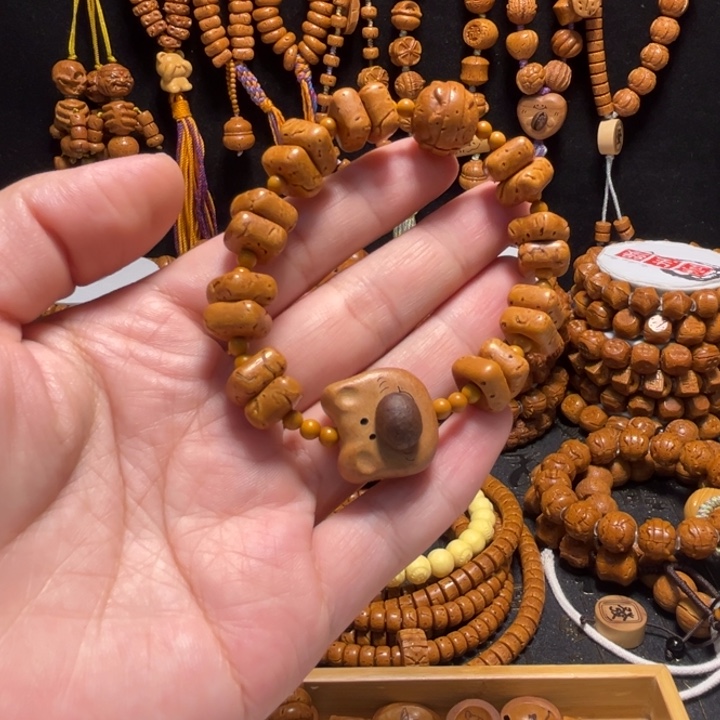 桃核手串方糖手串