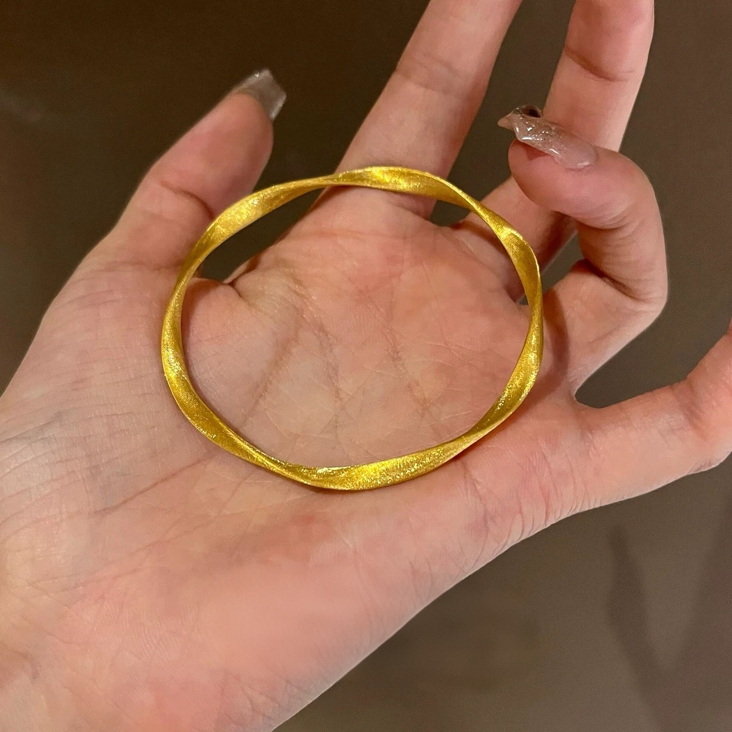 铜合金手镯 拉丝莫比乌斯环手镯