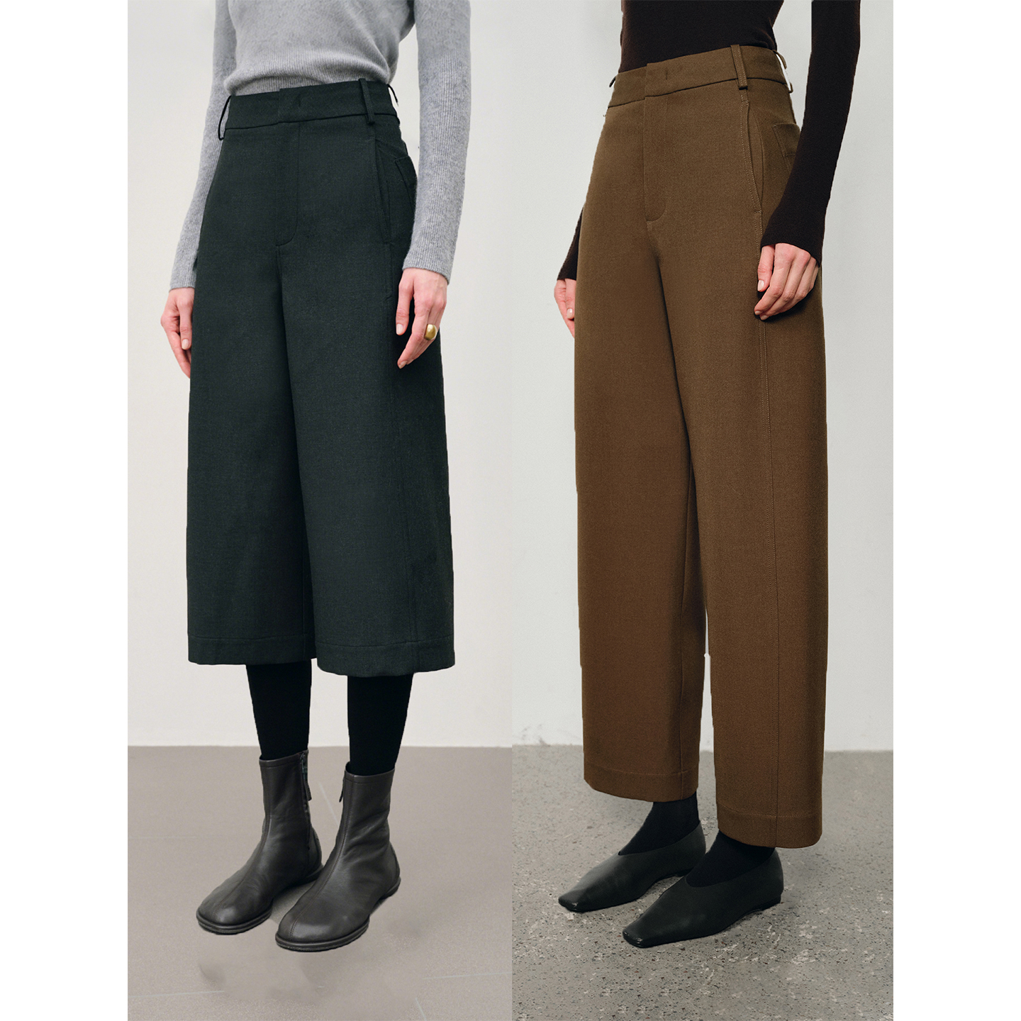 CHICJANE池简重磅力荐/密垂有型精纺羊毛时髦立体感七分|九分西裤