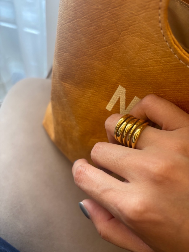 钛钢戒指 欧美ins多层镂空宽版戒指个性