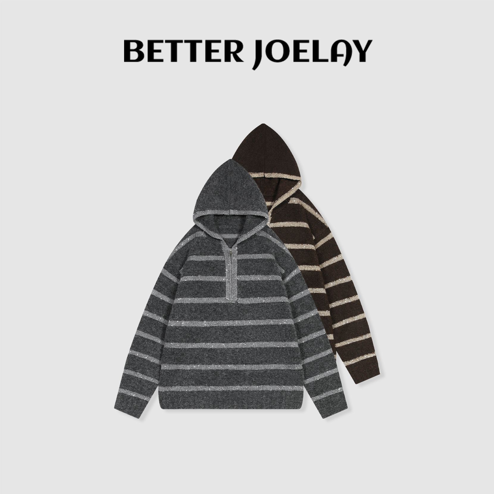 BETTER JOELAY-【月墨莹灰】羊毛套头毛衣舒适洋气休闲风WS922131