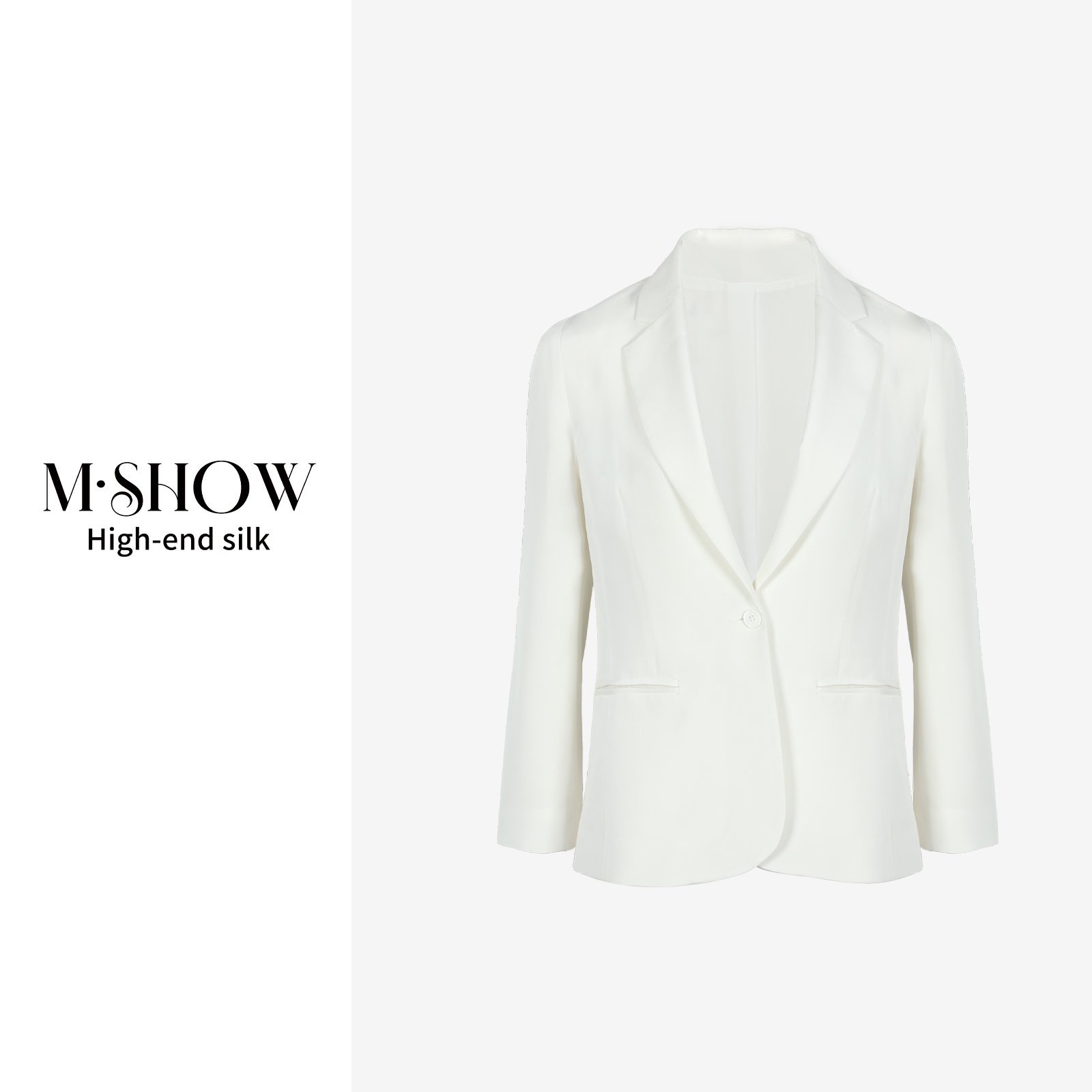【重磅真丝】26姆米弹力重绉纯色休闲气质长袖女士真丝西装8916W