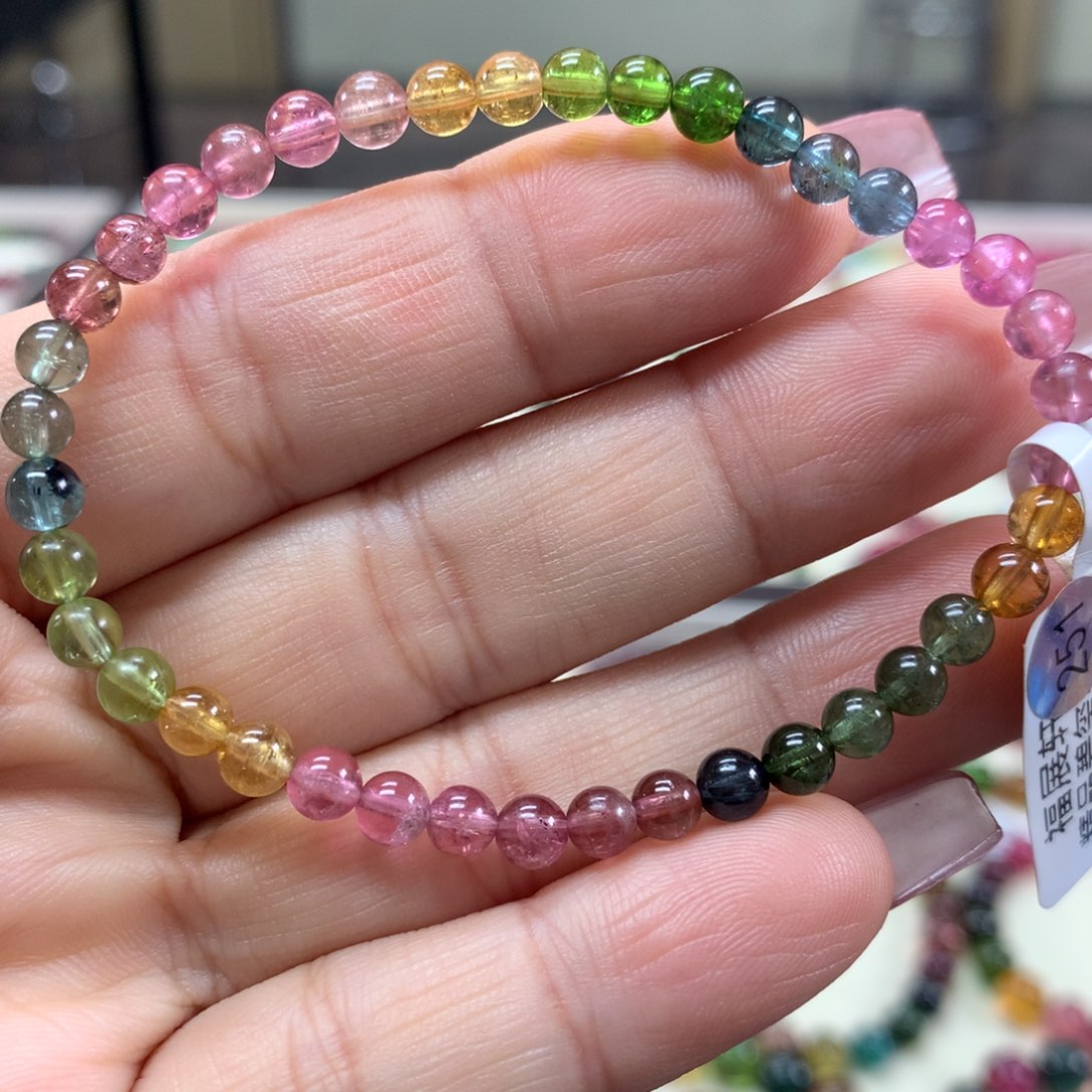 碧玺手链未镶嵌4:8毫米左右