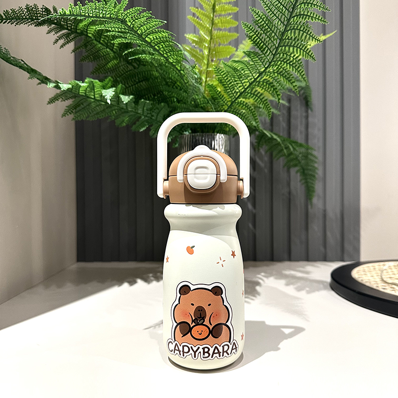 【安之姐乱炸】卡皮巴拉双饮手提牛奶杯不锈钢便携婴童水杯500ML
