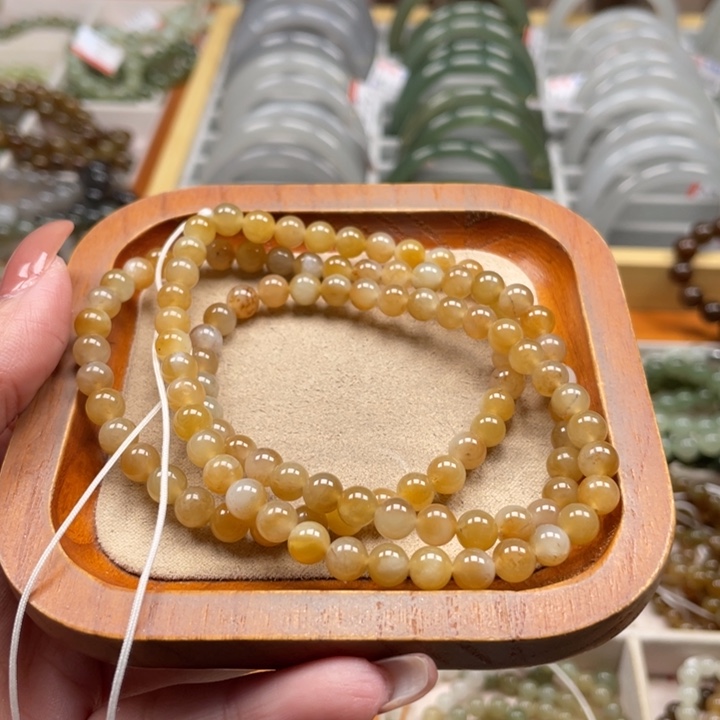 和田玉珠串6mm未镶嵌