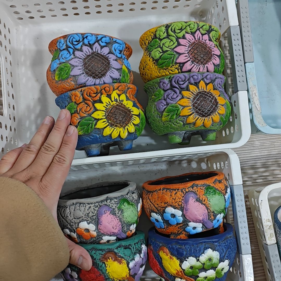 红陶吸水透气的白陶花盆凑满12发货