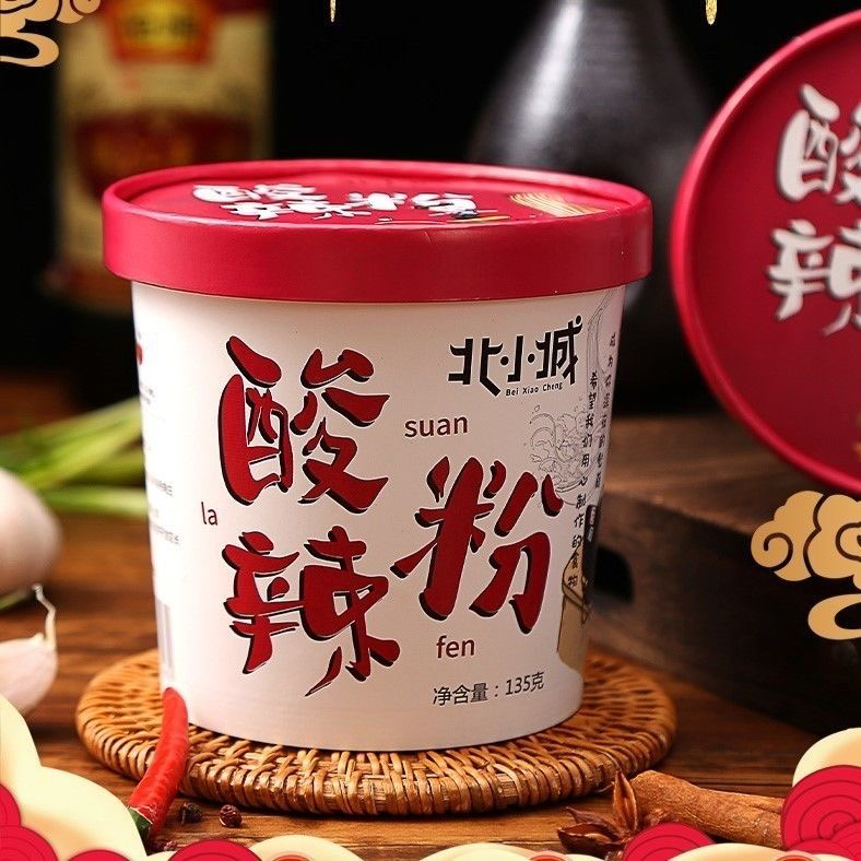北小城酸辣粉整箱网红爆款135克6桶夜宵速食