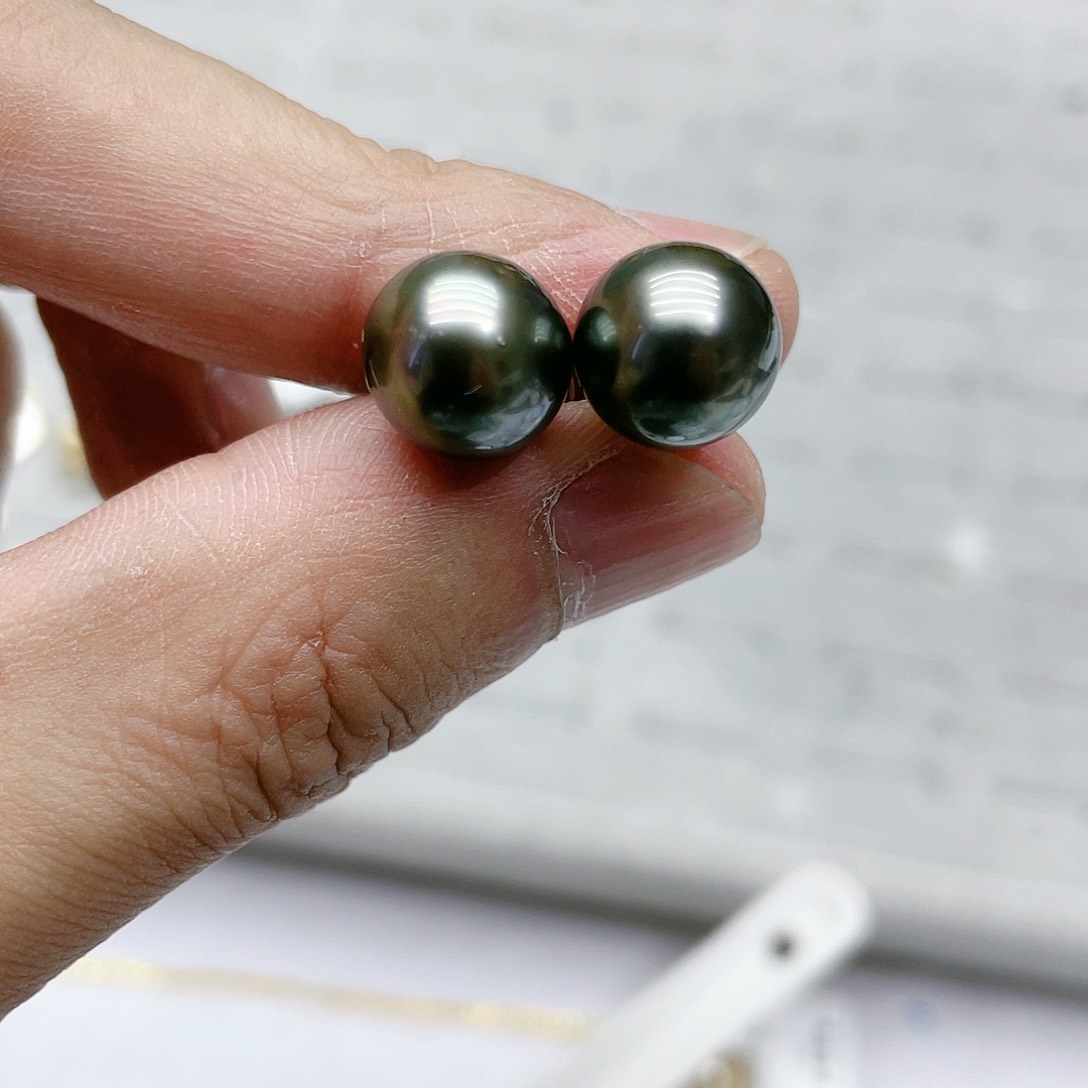 海水珍珠耳饰银S925镶嵌