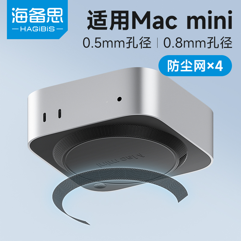 海备思适用Mac mini M4/M4 Pro防尘网迷你电脑主机进风口过滤灰尘
