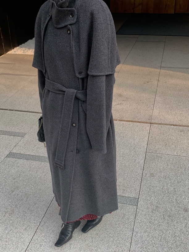 COUCOU泡菜正品羊毛呢披肩大衣（no退换）