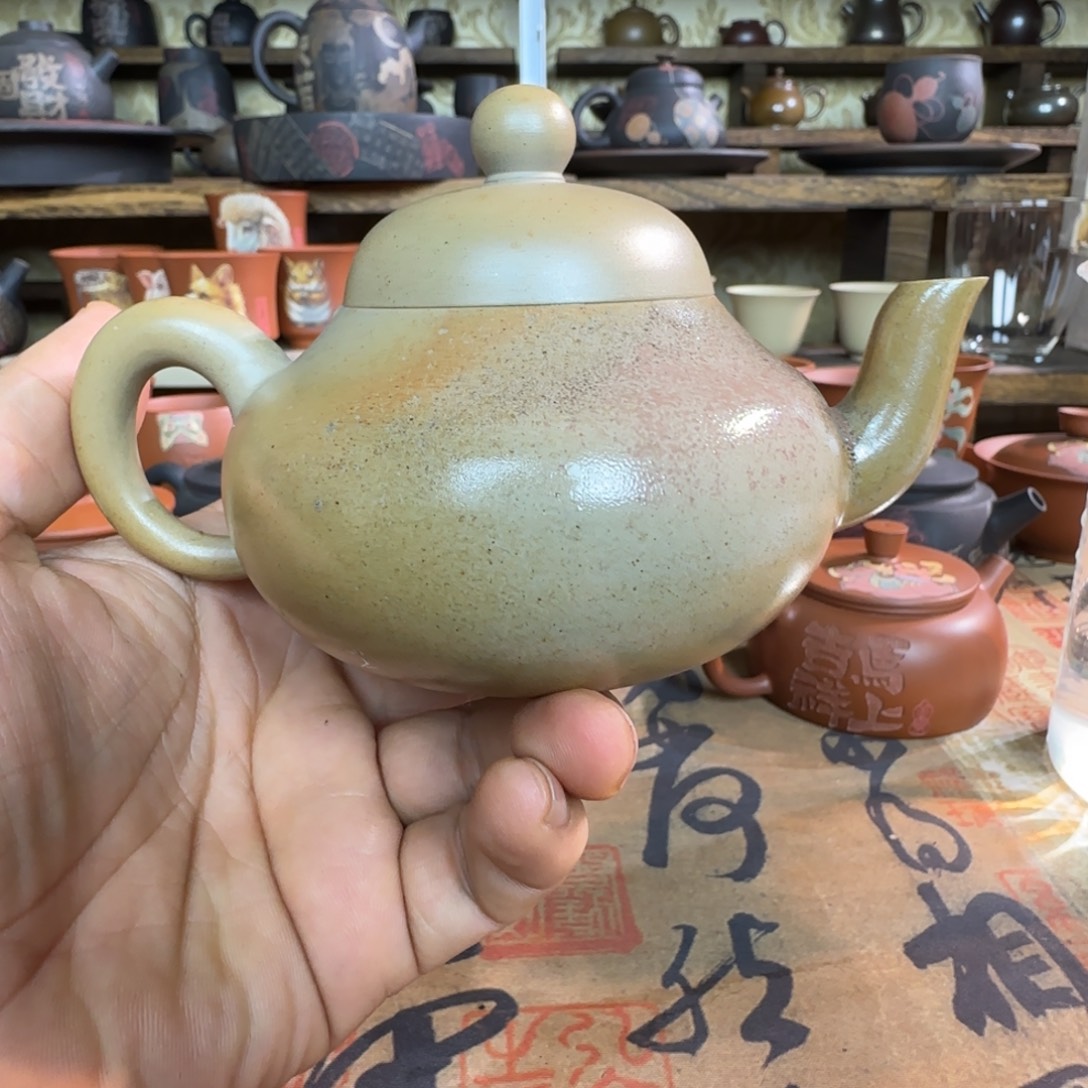 陶瓷建水紫陶白泥柴烧壶微瑕