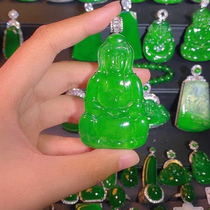 翡翠银S925镶嵌颈饰