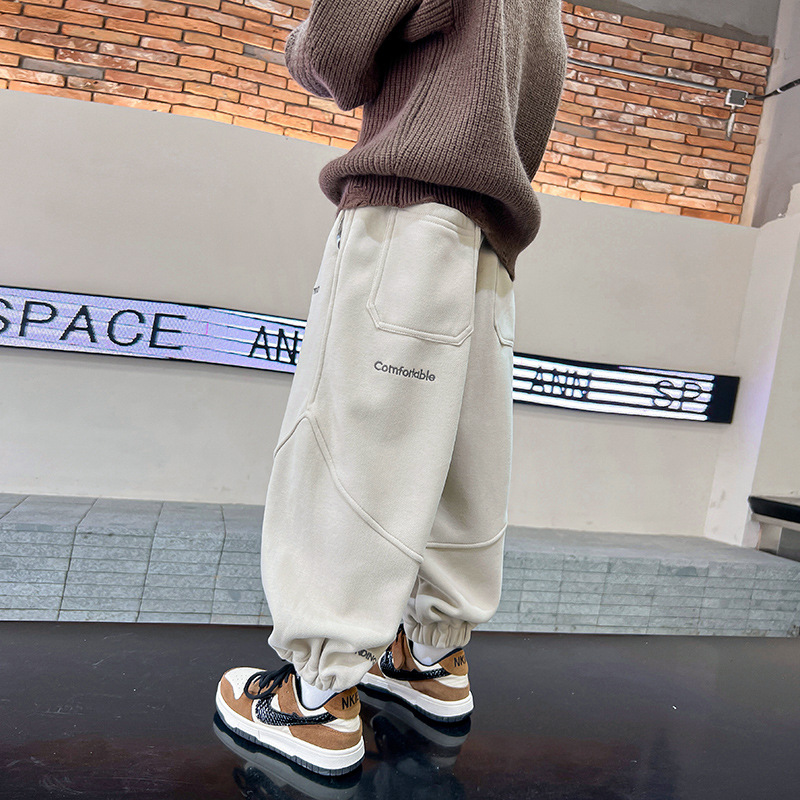 潮牌男童休闲运动裤秋季2025新款男孩儿童裤子中大童宽松卫裤秋装