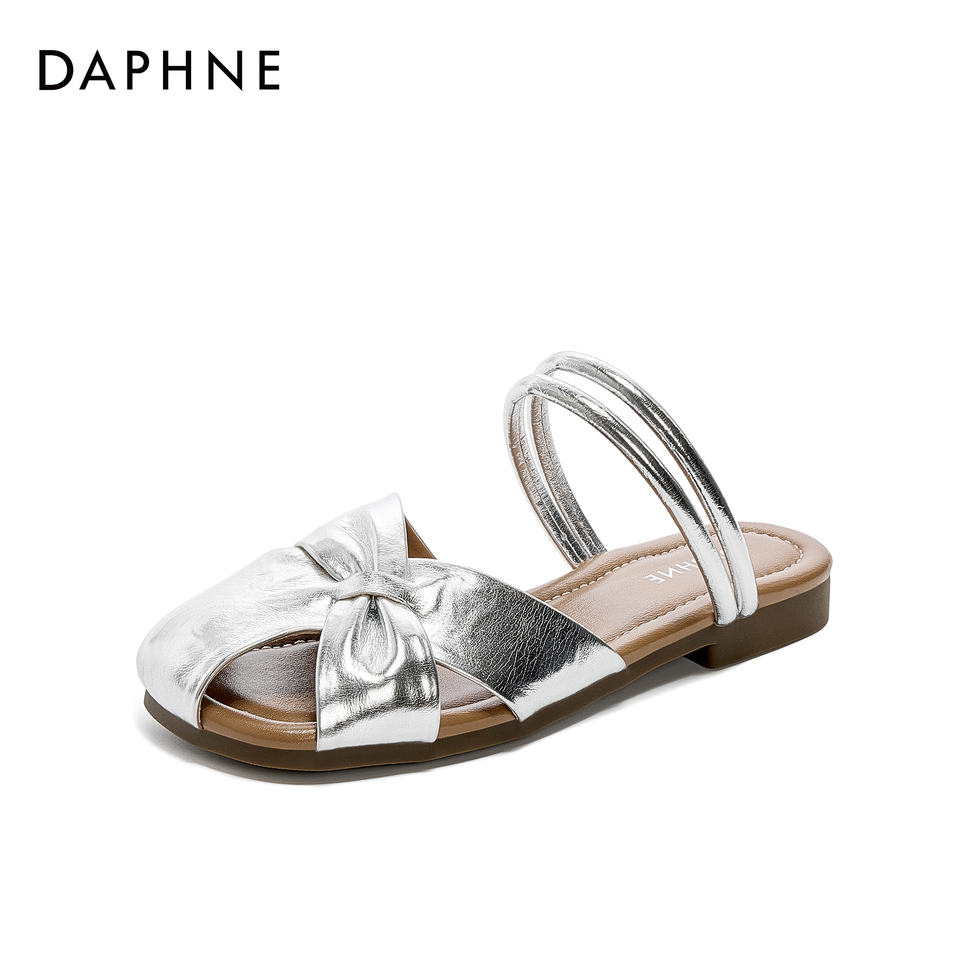 达芙妮2025年夏季新款外穿胶粘鞋平底通用时尚百搭舒适透气包头托