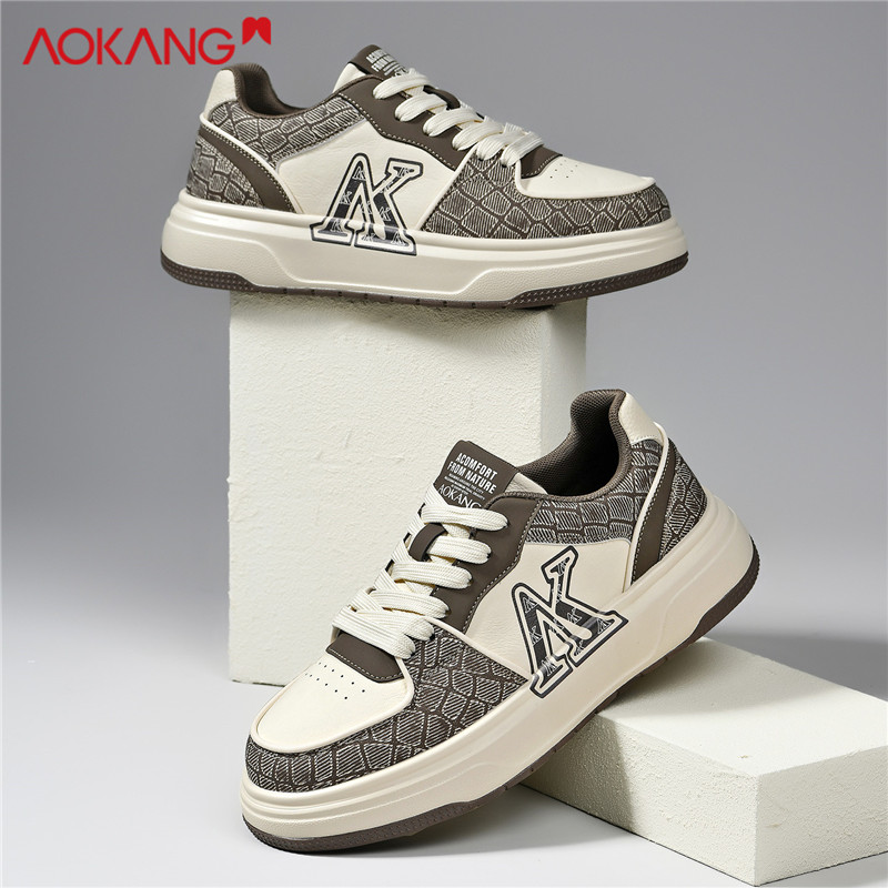 Aokang/奥康2025秋季男士百搭保暖潮流潮鞋舒适百搭低帮休闲板鞋