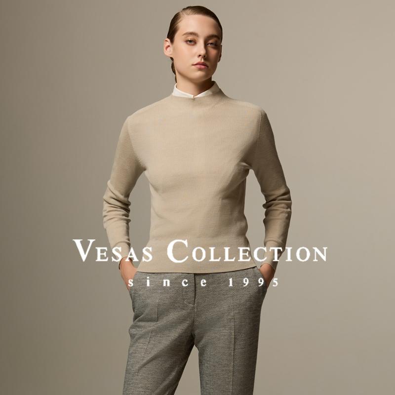 Vesas Collection W1852微中领打底针织衫