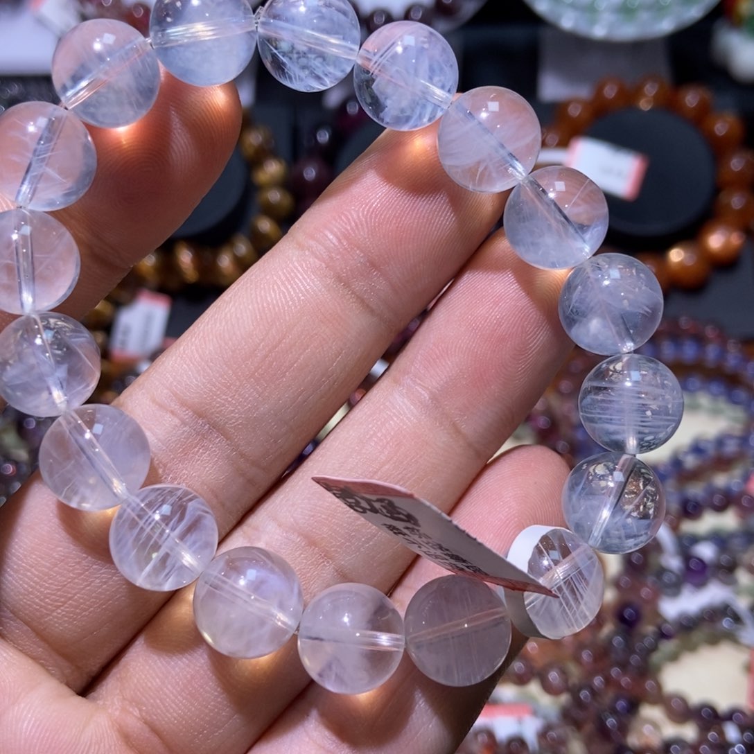 水晶手串未镶嵌蓝针11.7