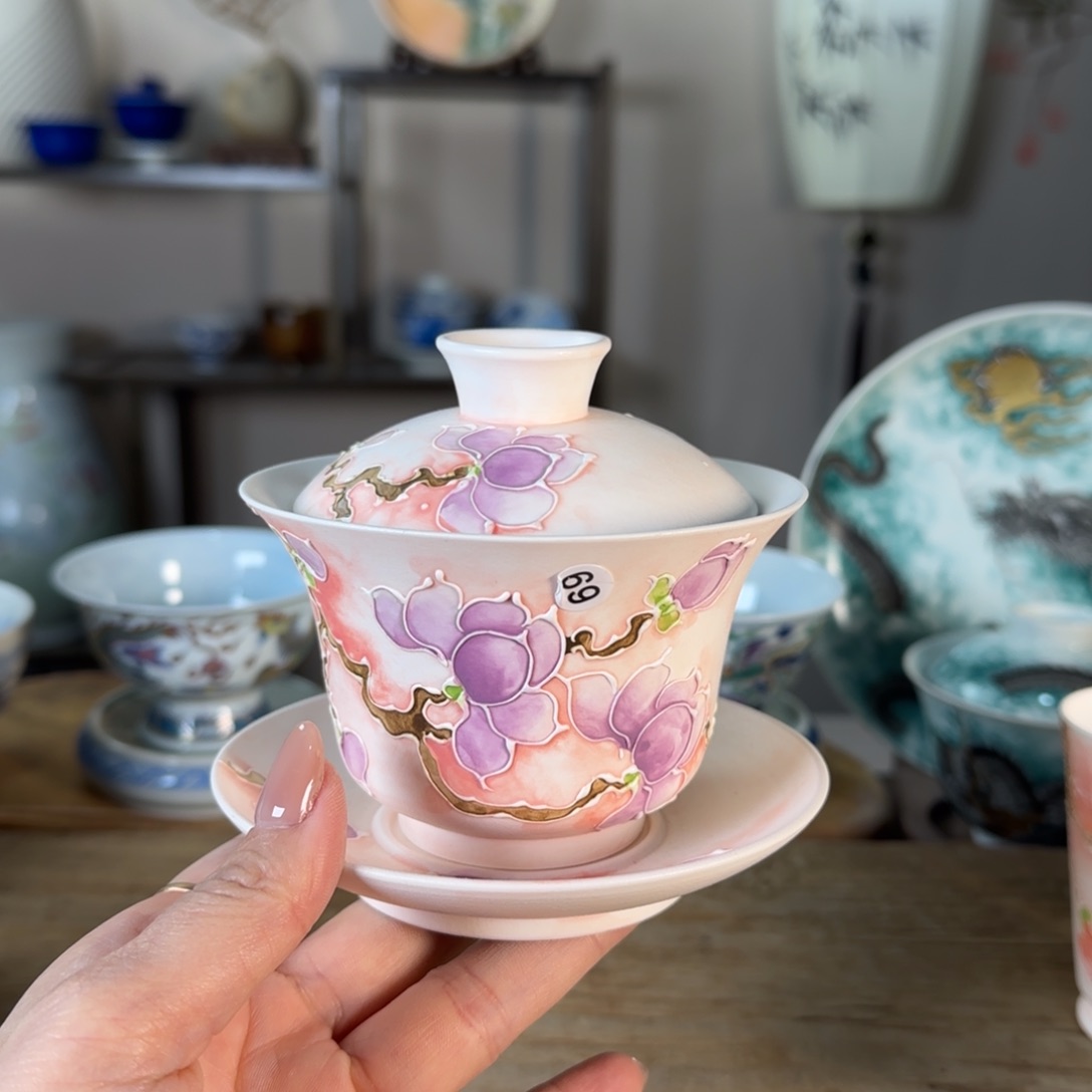 杯红景德镇陶瓷柴烧多人