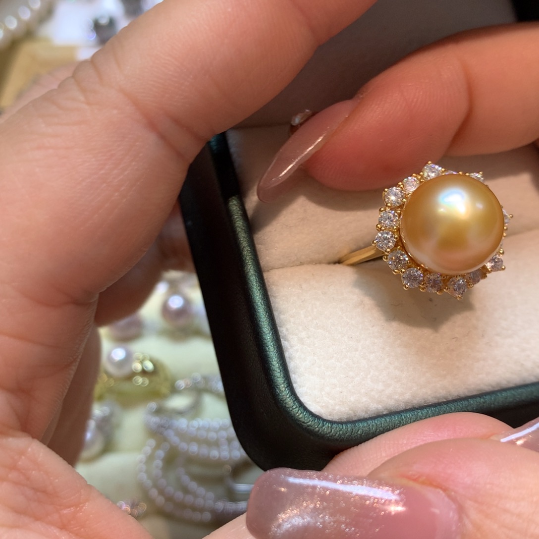 海水珍珠戒指银S925镶嵌