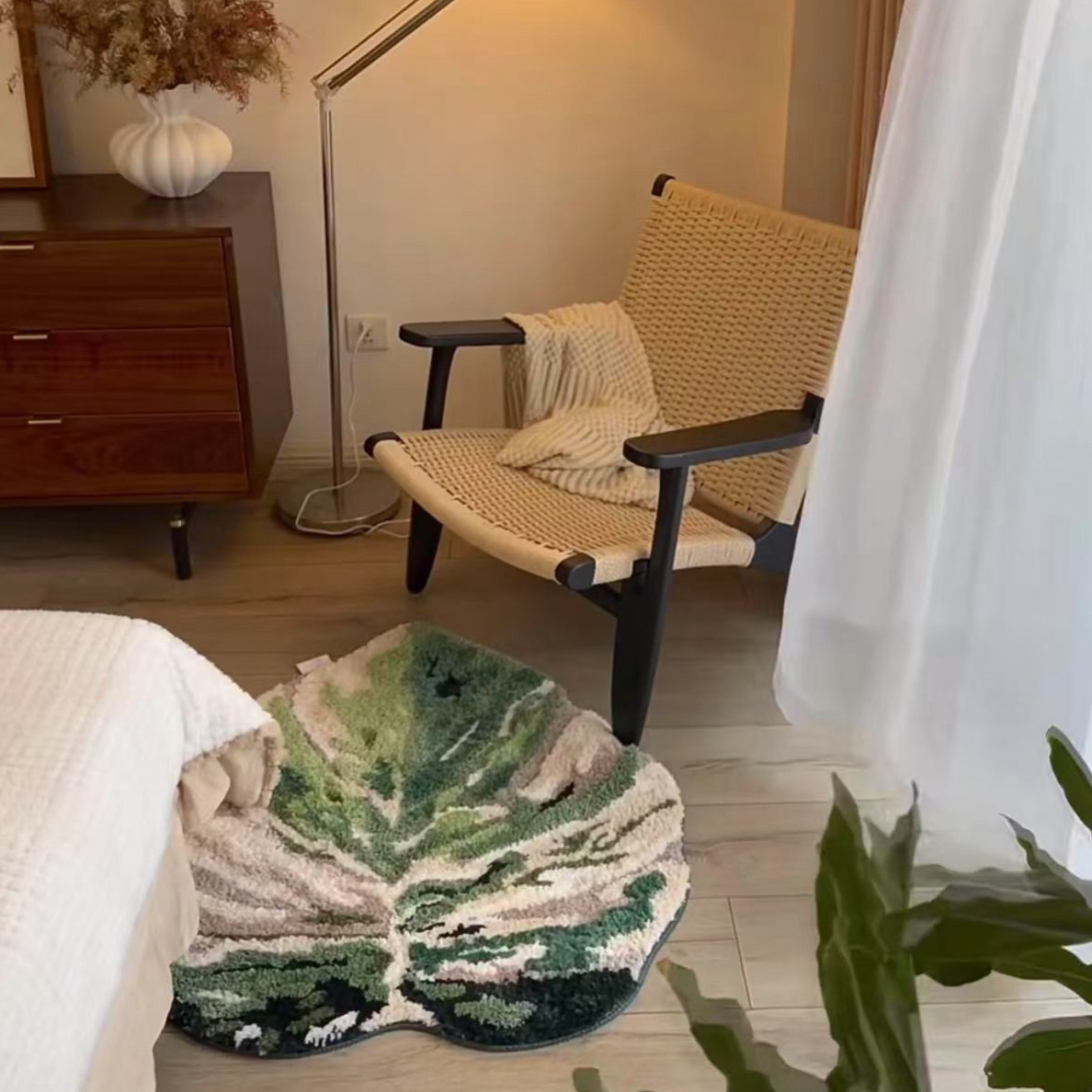 白锦龟背 60*80 幸运竹 绿色热带植物地毯