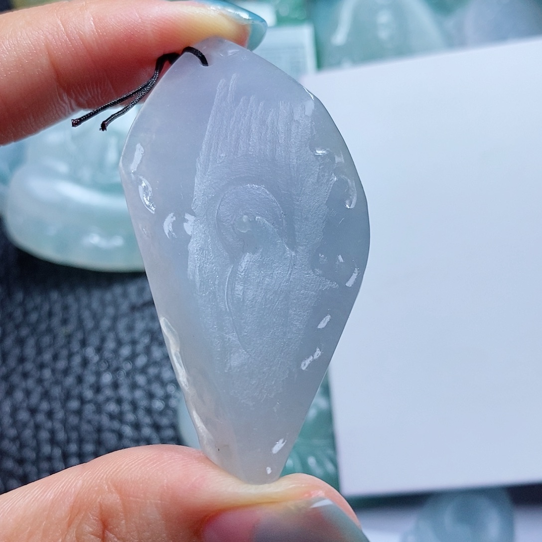 定制翡翠未镶嵌毛货付款后确认抛光