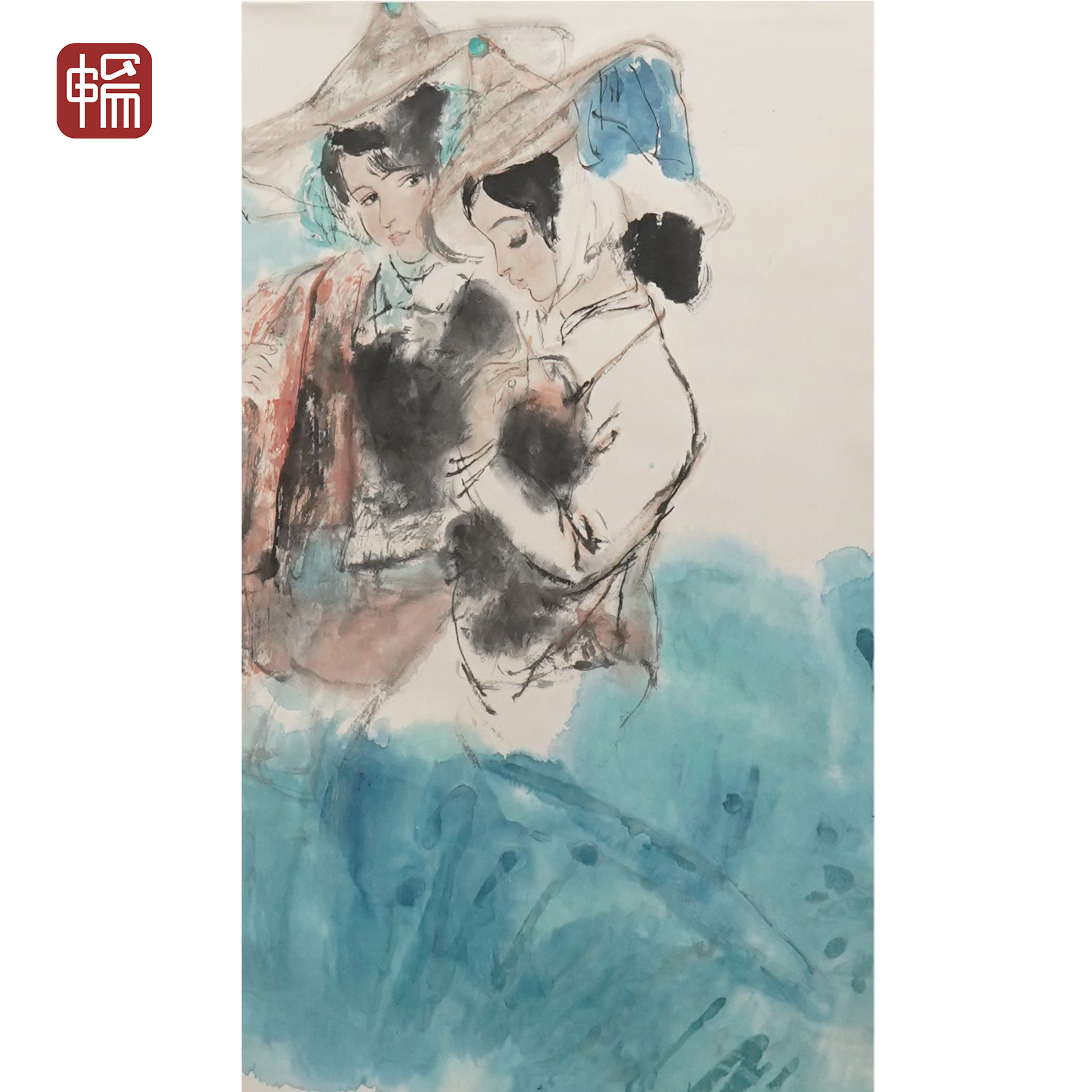 "LS035 碧荷少女43*67（2.59） 纸本立轴 XR"