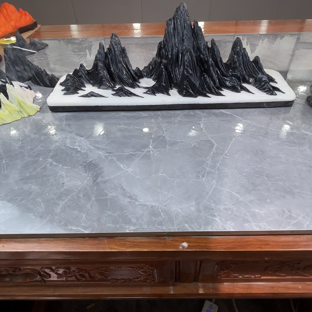 心***累砖雕灵璧石雕刻山峰摆件