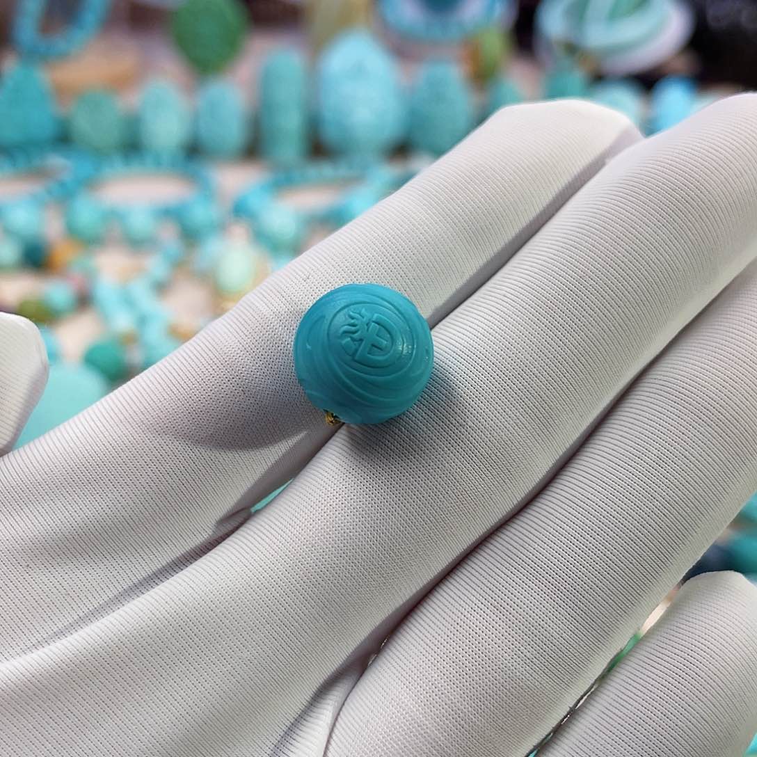 绿松石珠宝奇石未镶嵌12mm