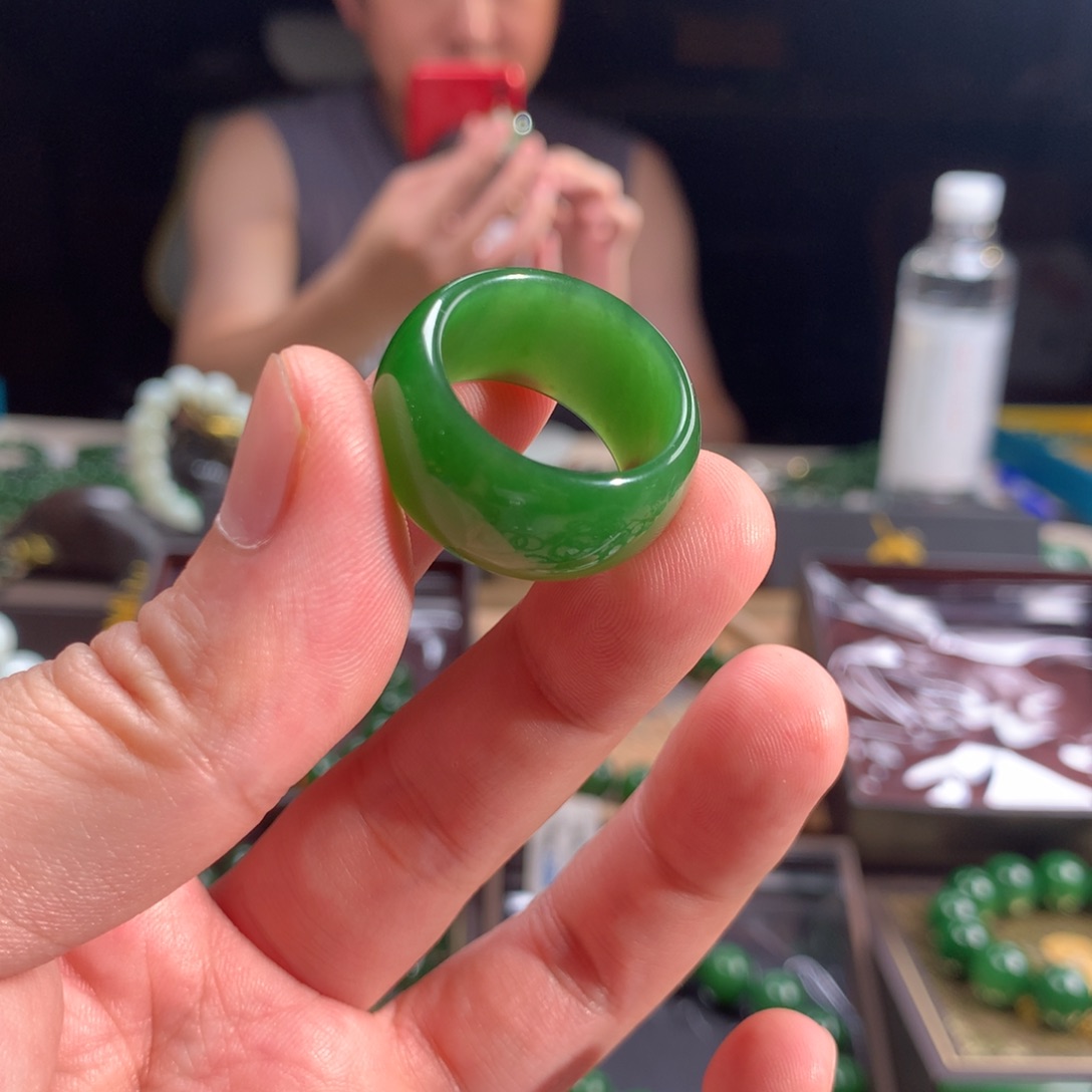 和田玉（碧玉）戒指未镶嵌澜****生