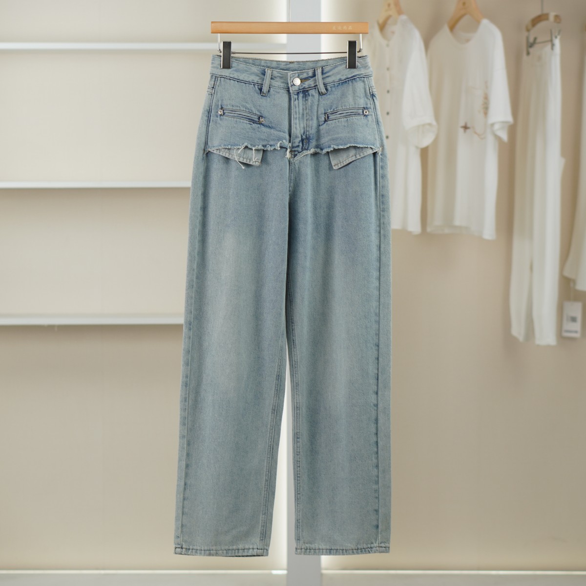 麦迪尚品【文M】5121692 韩系百搭水洗牛仔裤春秋女装品牌折扣