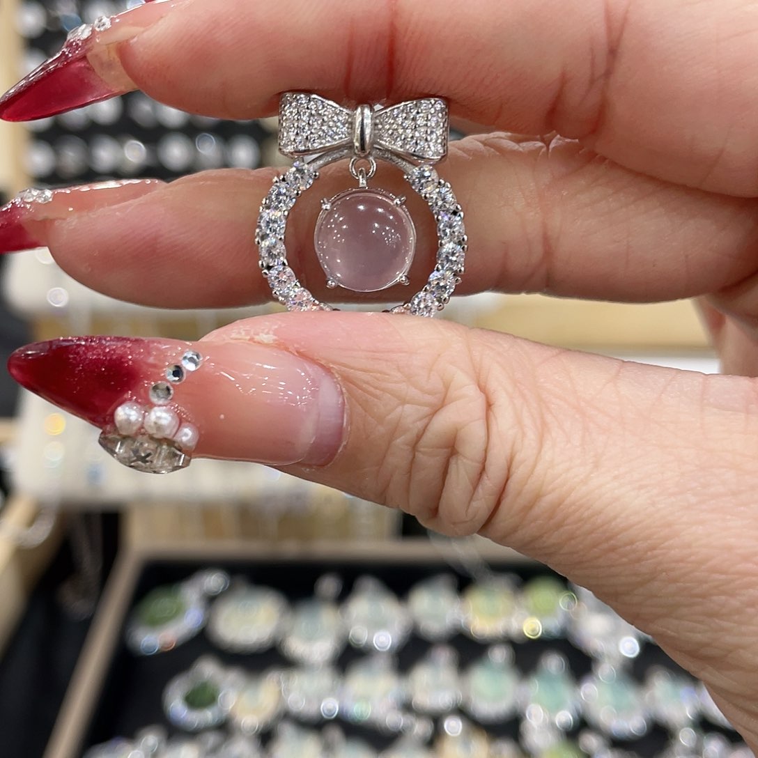 芙蓉石吊坠(不含链)银S925镶嵌