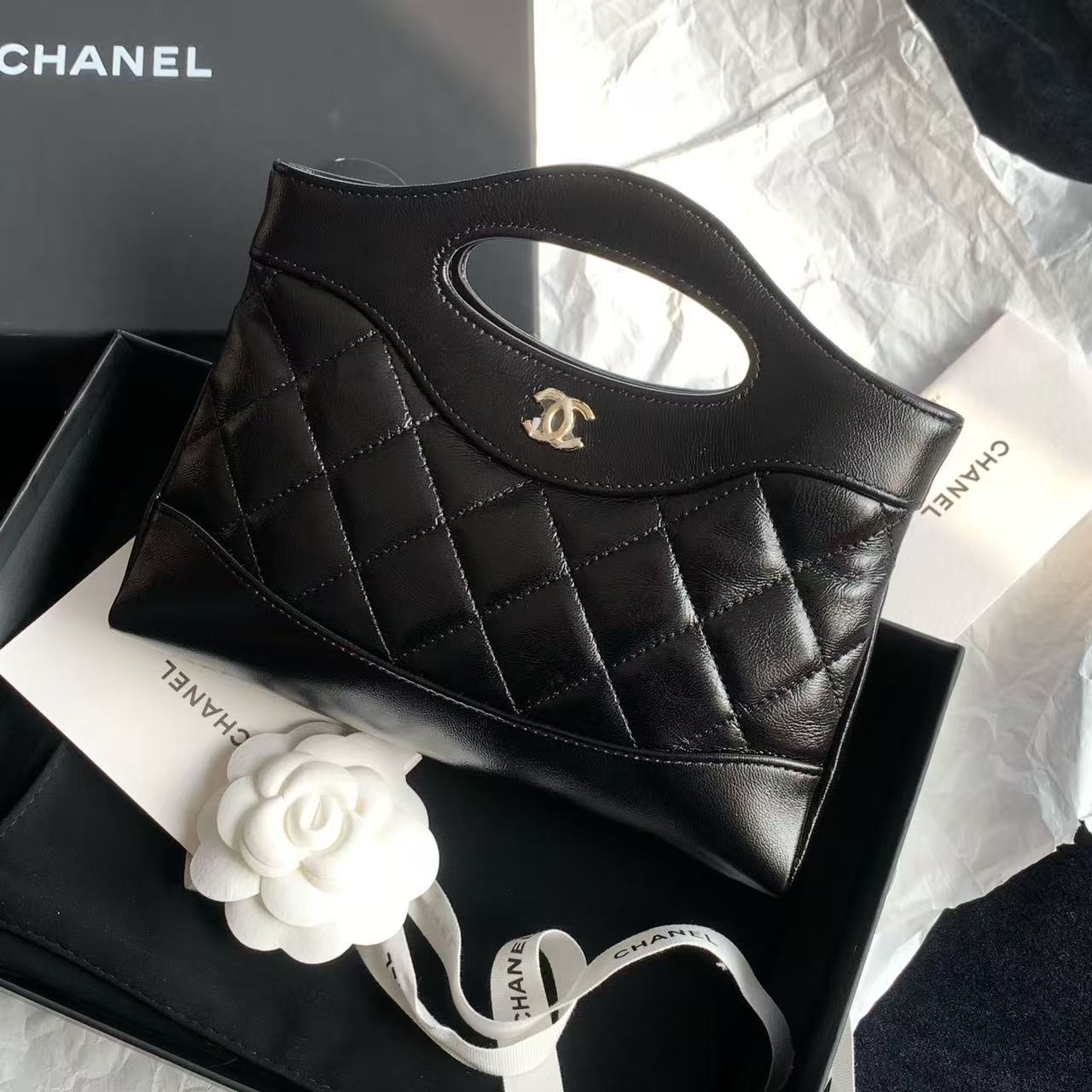 99新 Chanel/香奈儿 黑金31bag nano包 芯片款 20cm 18488136