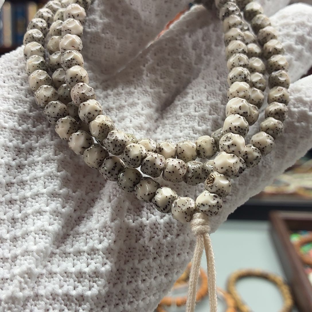 星月菩提吊坠满工松散金标108