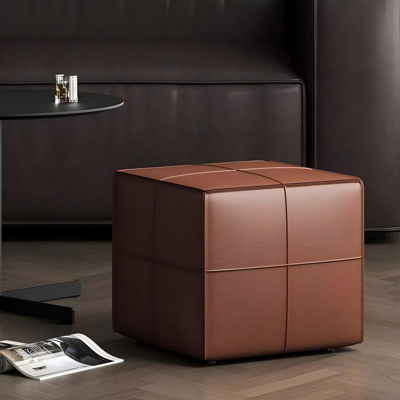 十字换鞋凳门口家用玄关入户穿鞋凳子简约沙发垫脚软包客厅皮凳