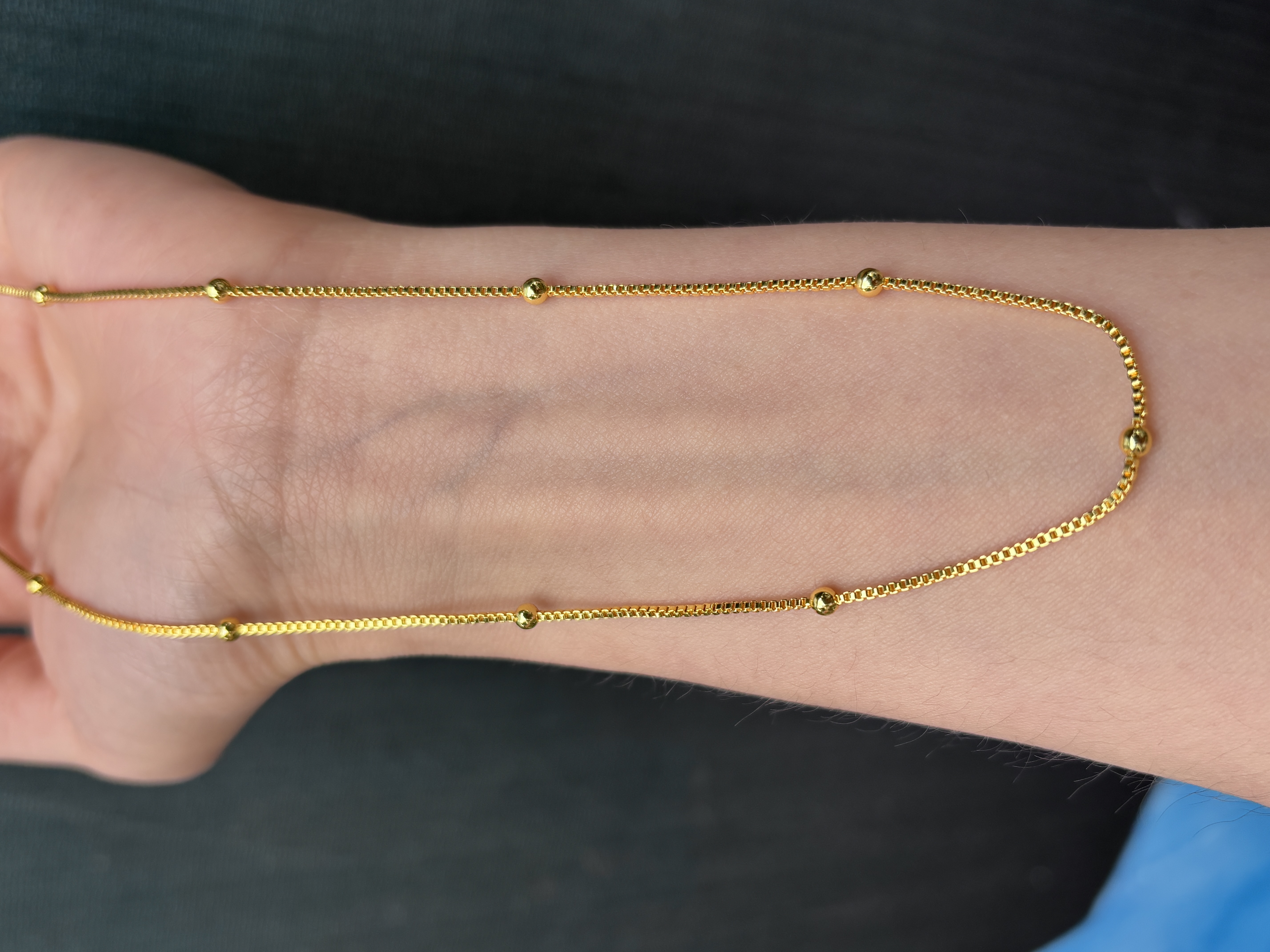 A669金色精工珠珠项链