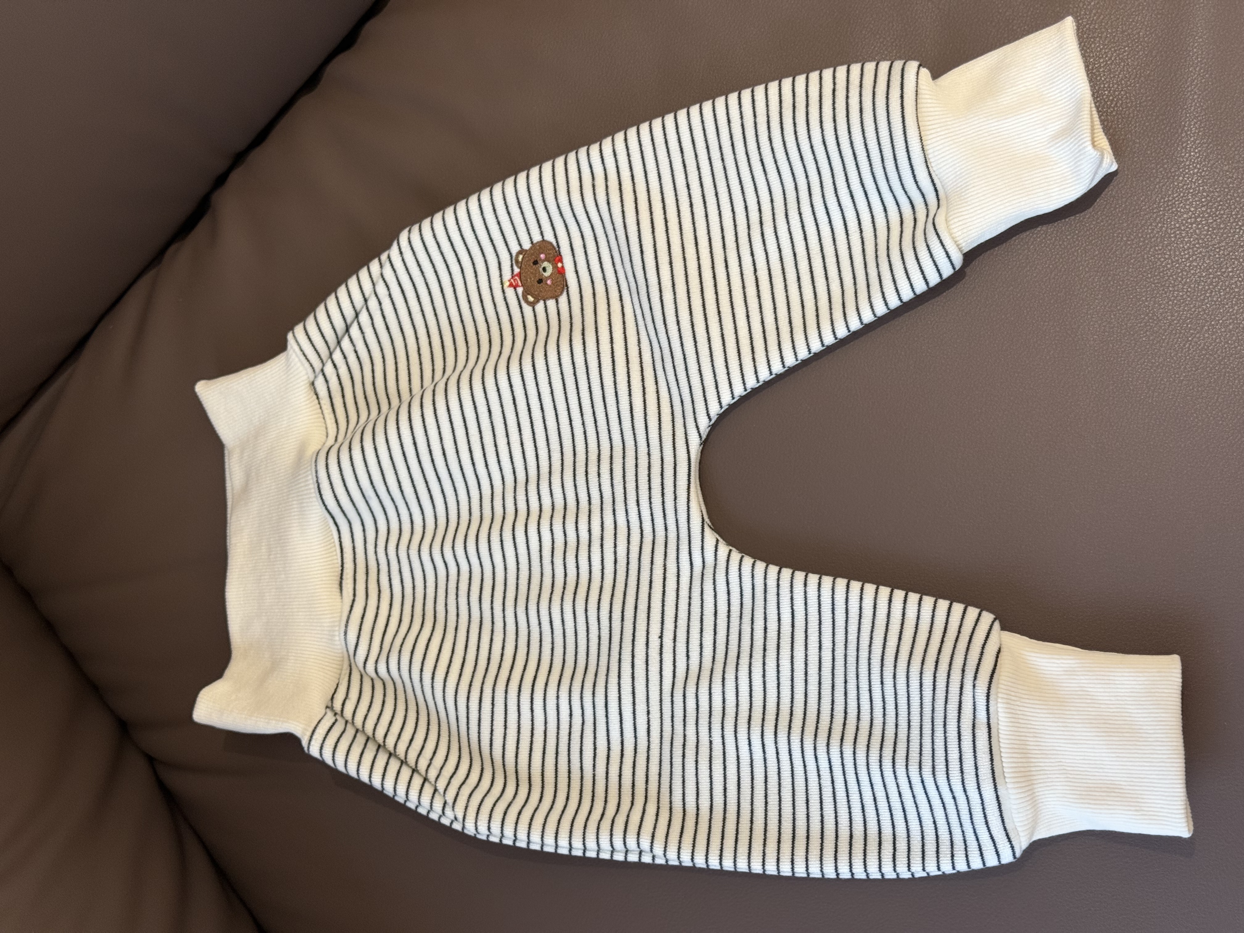 2025新品米条纹pp裤巴家同款