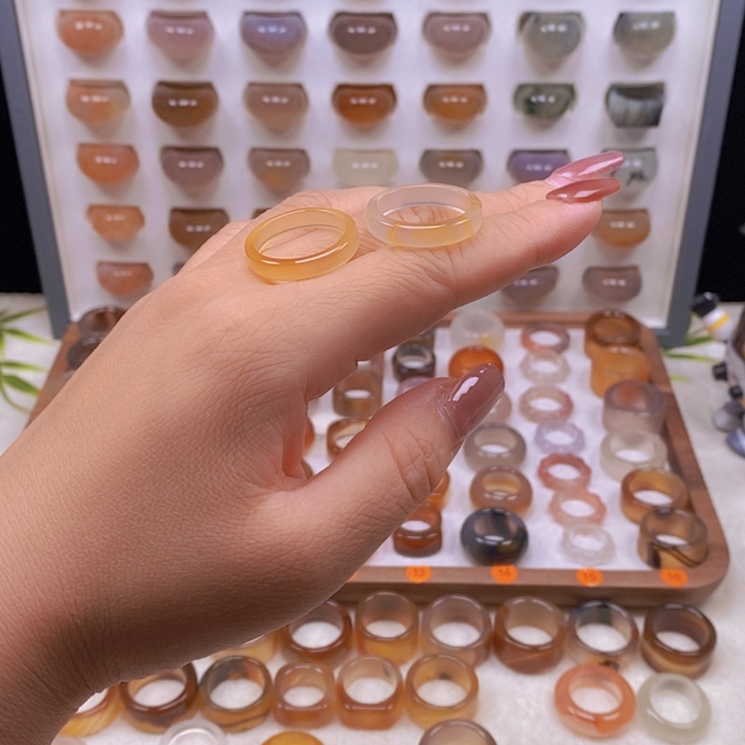 橙****玛瑙/玉髓未镶嵌戒指港20