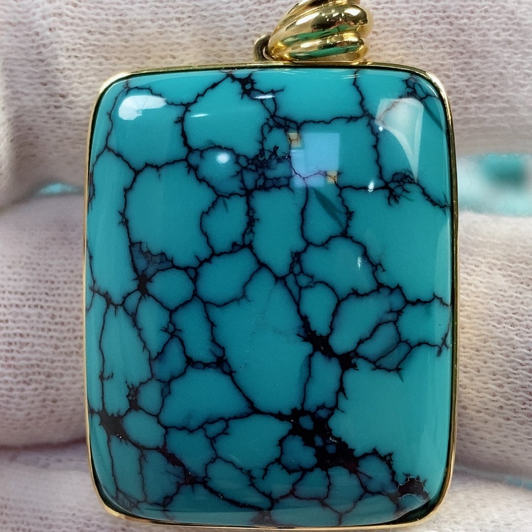 绿松石珠宝奇石18K金镶嵌