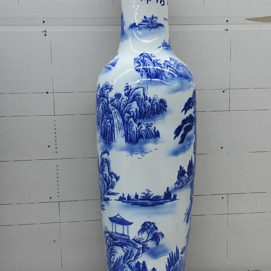 瓶山*景德镇陶瓷落地大花瓶锦绣山河1.8米一对