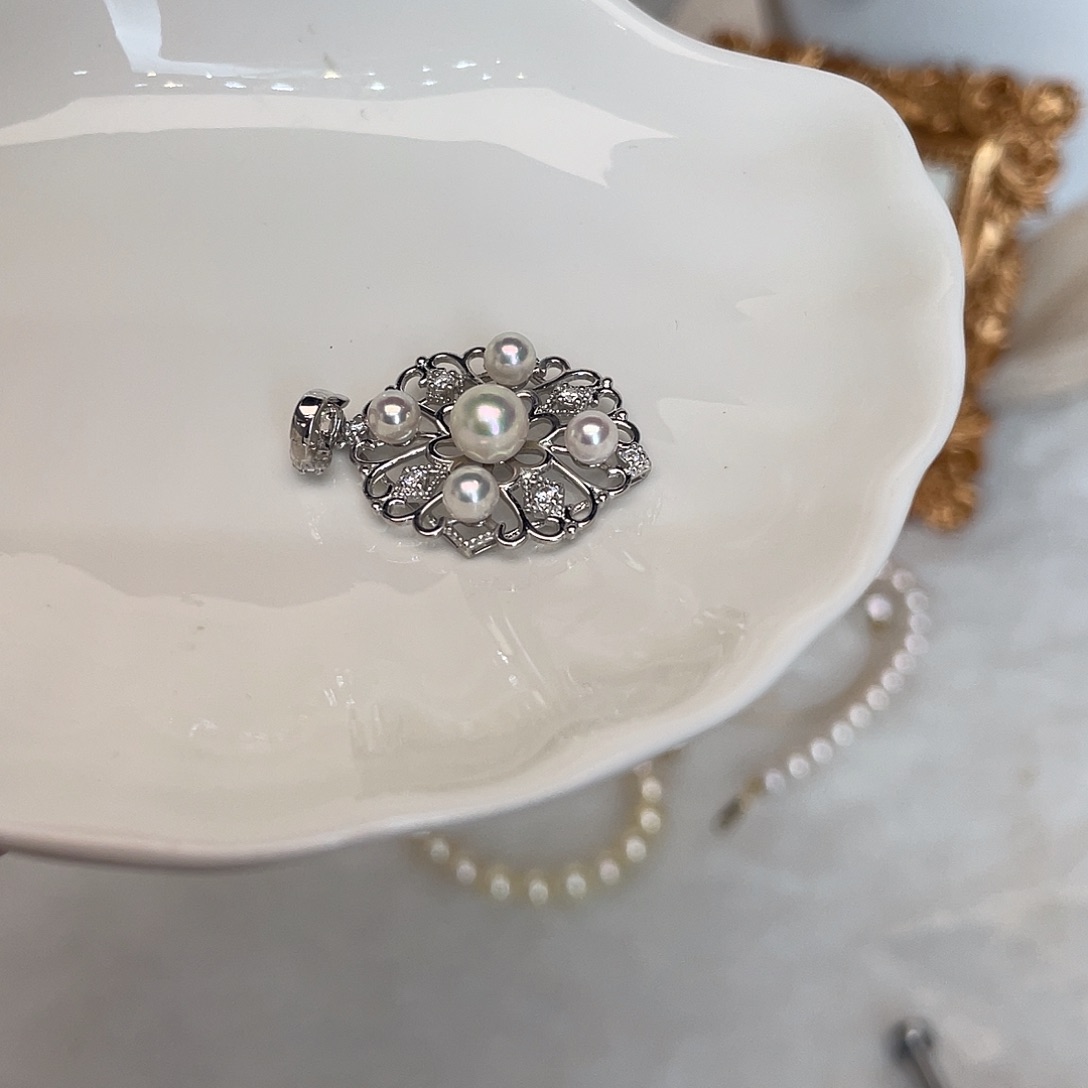 吊坠(不含链)银S925镶嵌海水珍珠