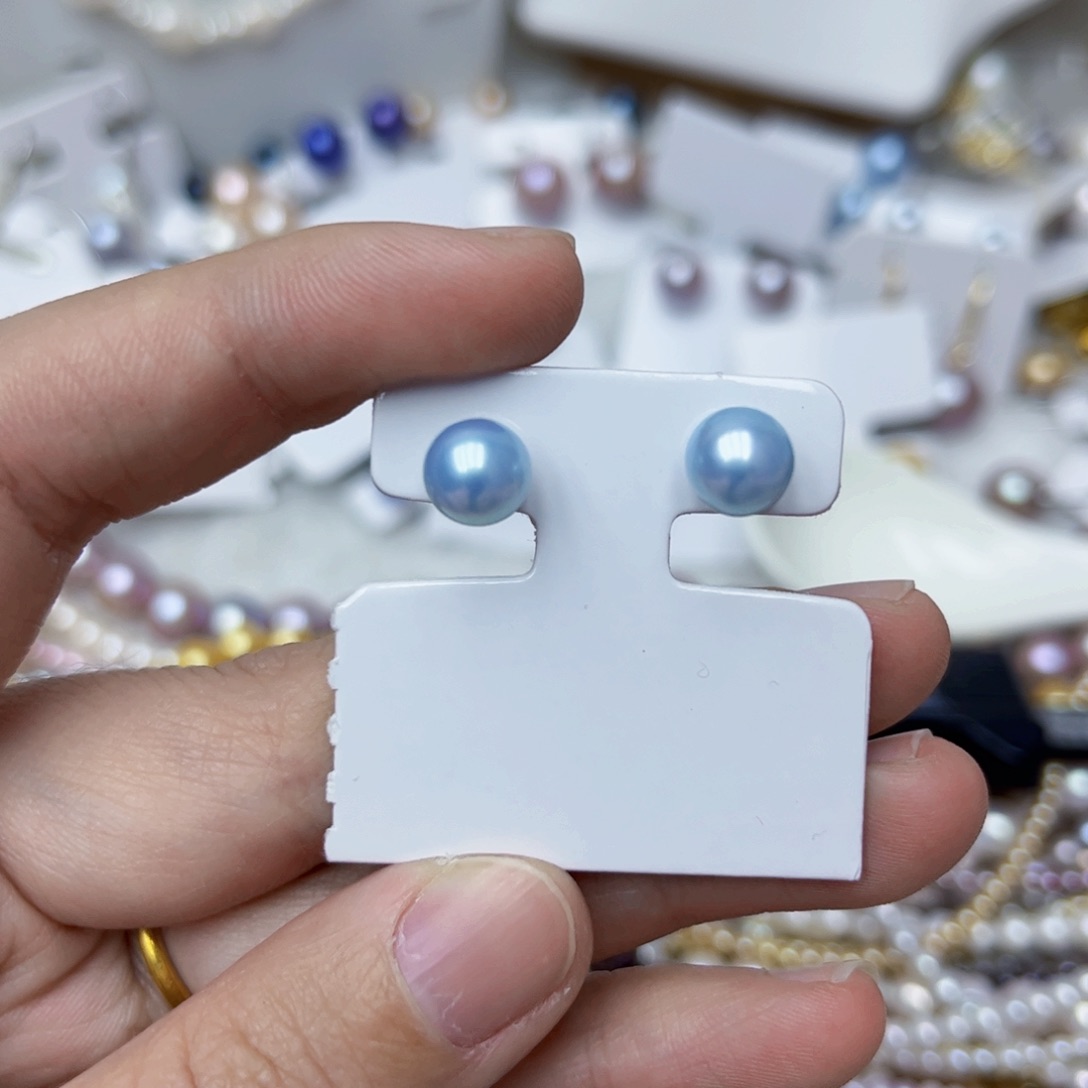 淡水珍珠耳饰银S925镶嵌