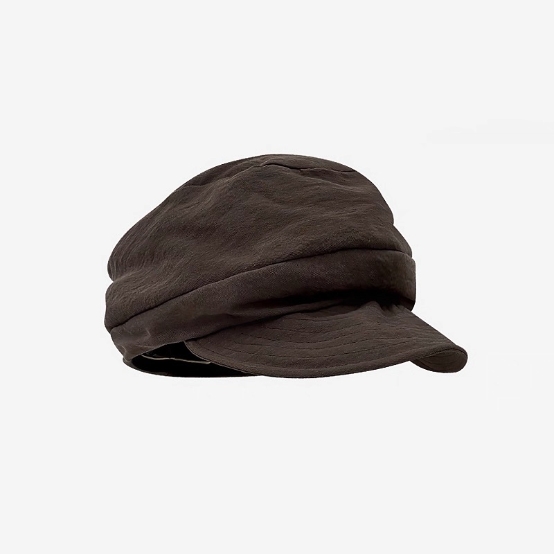 逸语2025日本设计师联名款复古褶皱云朵贝雷帽女夏鸭舌帽防晒