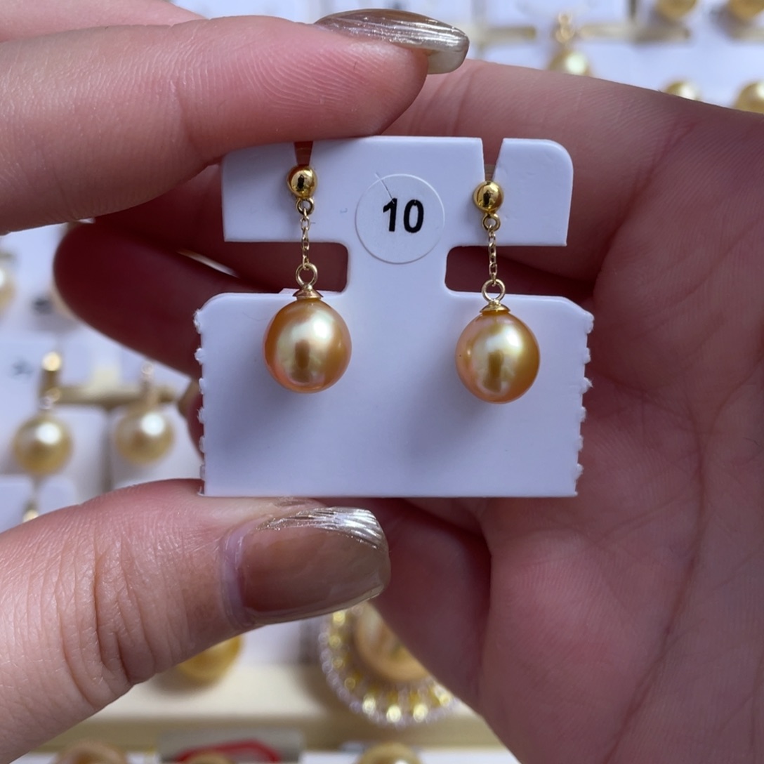 海水珍珠耳饰18K金镶嵌